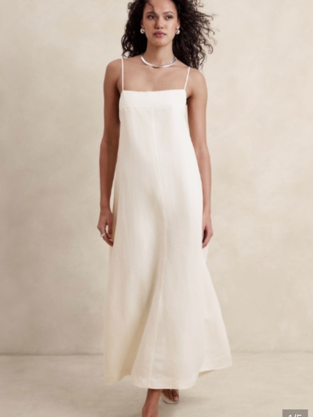 Banana Republic Cream Slip Linen Dress - S